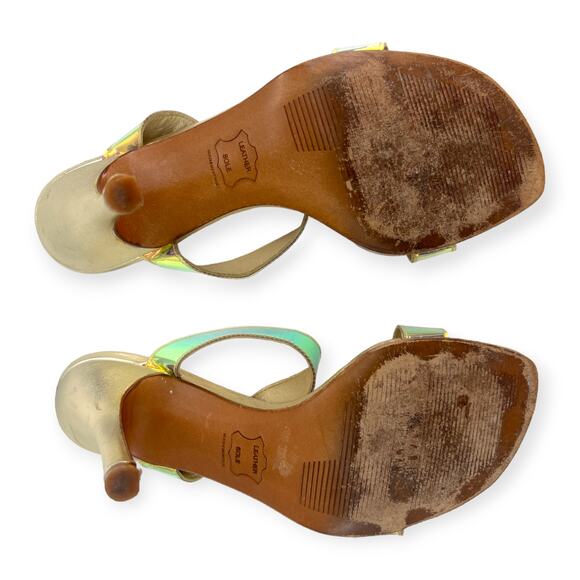 Stuart Weizman | 7 | Metallic Translucent Rose Gold High Heeled Sandal Pump - Picture 7 of 7